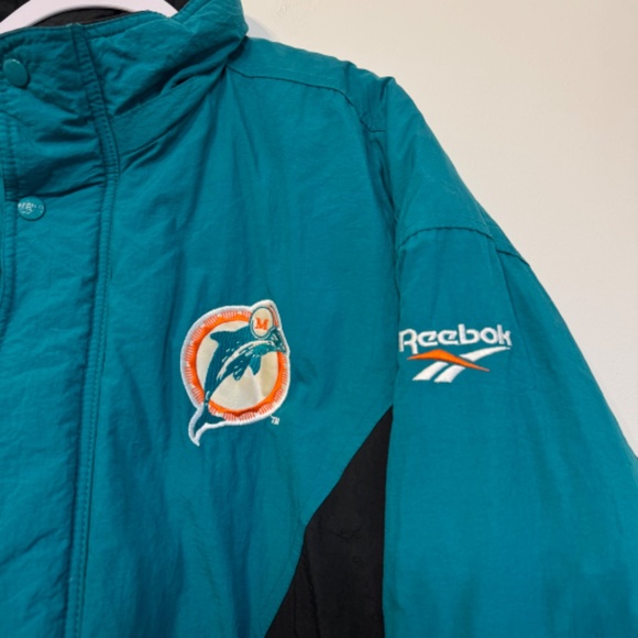 Vintage 1990s NFL Football Reebok Miami Dolphins Padded Jacket | Size XXL - Picture 2 of 11